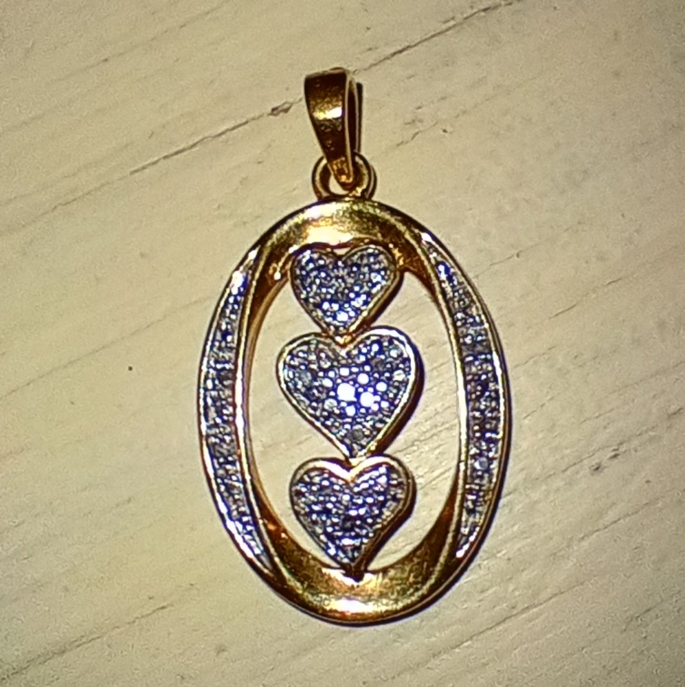 Danbury Mint 3 Heart "I Love You" 14K Plated
